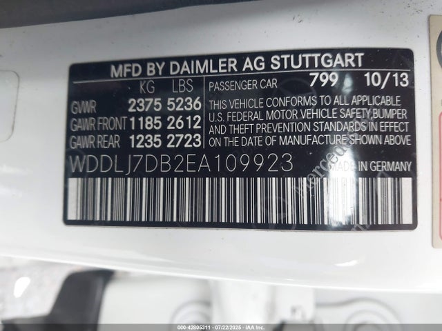 Mercedes-Benz Cls-Class 2014 WDDLJ7DB2EA109923 Image 9