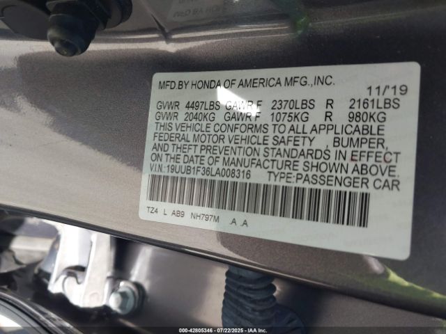 2020 ACURA TLX 19UUB1F36LA008316 Photo 8