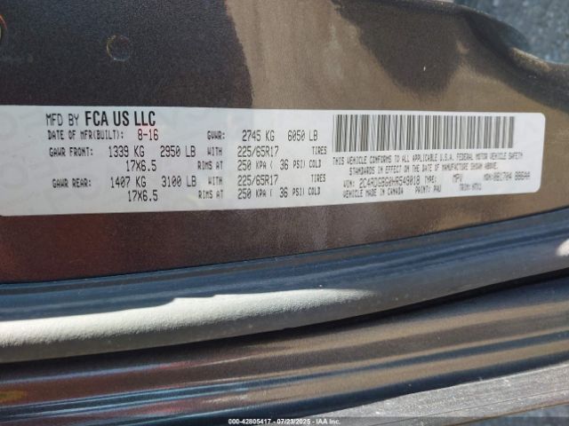 2017 DODGE GRAND CARAVAN 2C4RDGBG0HR549018 Photo 8