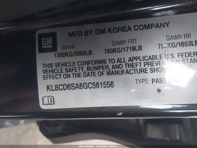 KL8CD6SA6GC561556 Chevrolet lv7 - vvt: variable valve timing, alum, gen 1, var 1