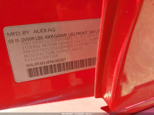 2015 AUDI A4 WAUFFAFL6FN038387 Photo 8