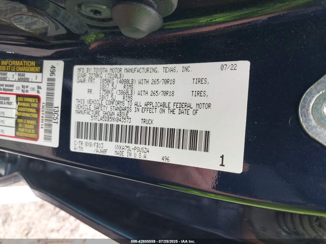 Toyota v35a-fts 2022 5TFLA5DB5NX043573 Image 9