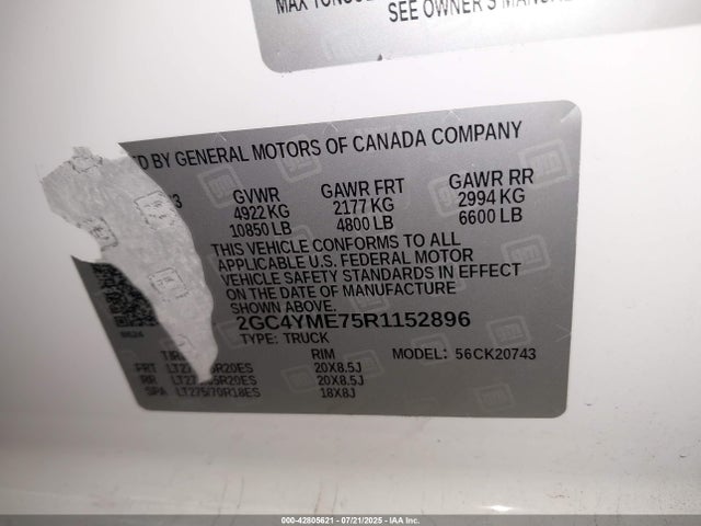 2GC4YME75R1152896 Chevrolet l8t