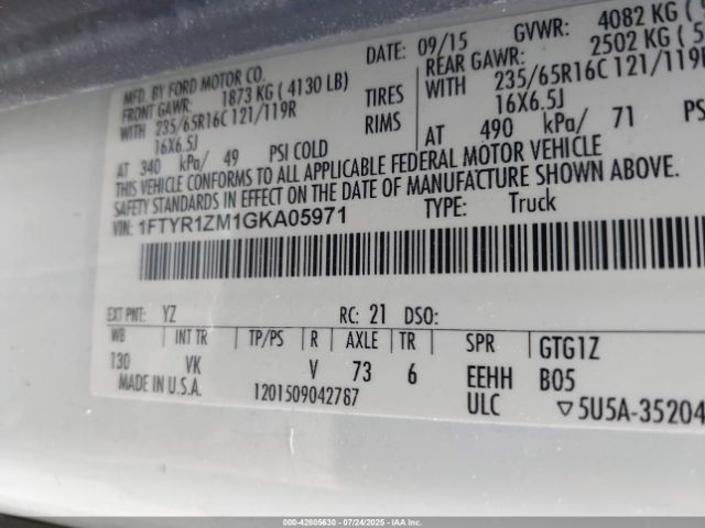 2016 FORD TRANSIT-250 1FTYR1ZM1GKA05971 Photo 8