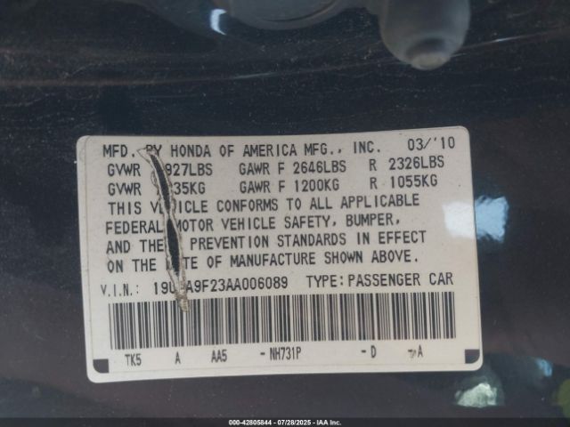 2010 ACURA TL 19UUA9F23AA006089 Photo 8