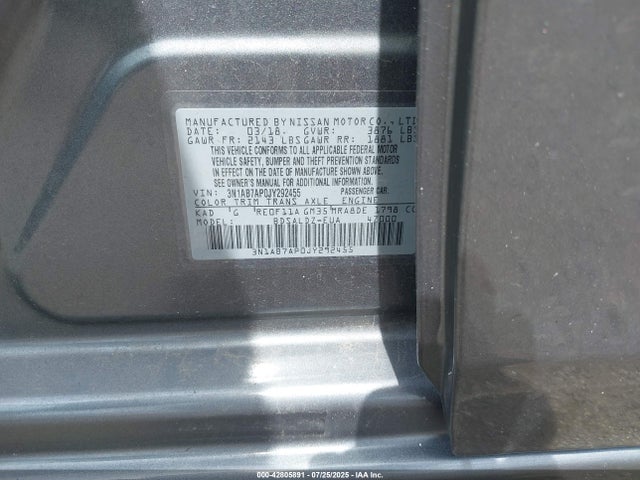 3N1AB7AP0JY292455 Nissan Sentra