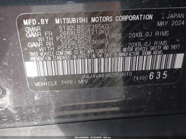 2024 MITSUBISHI OUTLANDER JA4J4VA89RZ069010 Photo 8