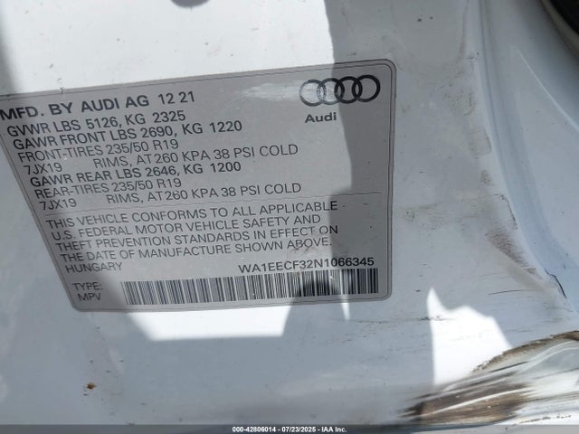 2022 AUDI Q3 WA1EECF32N1066345 Photo 8