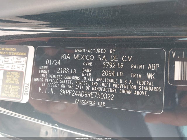 3KPF24AD9RE750322 KIA mpi nu