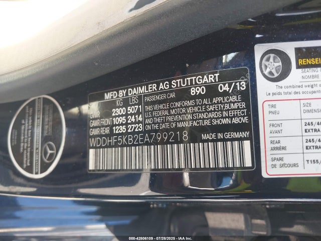 WDDHF5KB2EA799218 Mercedes-Benz E-Class