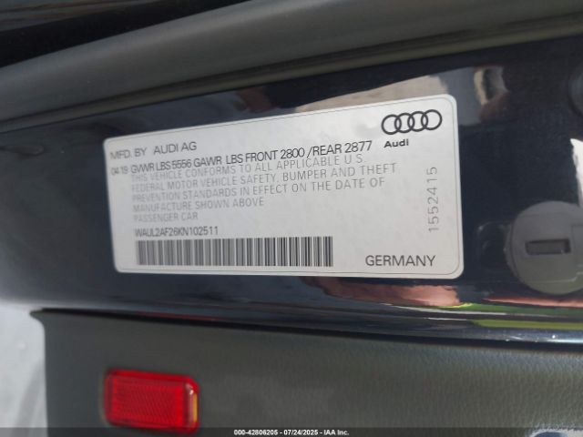 2019 AUDI A6 WAUL2AF26KN102511 Photo 8