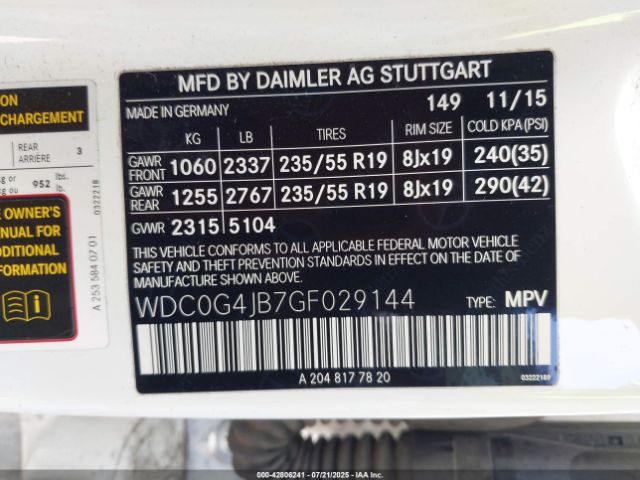 2016 MERCEDES-BENZ GLC 300 WDC0G4JB7GF029144 Photo 8