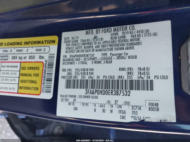 Ford 2014 2014 3FA6P0HD0ER387532 Image 9