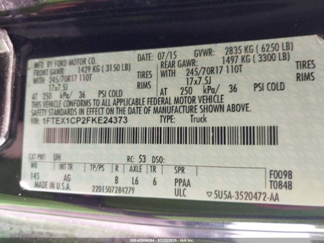 2015 FORD F-150 1FTEX1CP2FKE24373 Photo 8