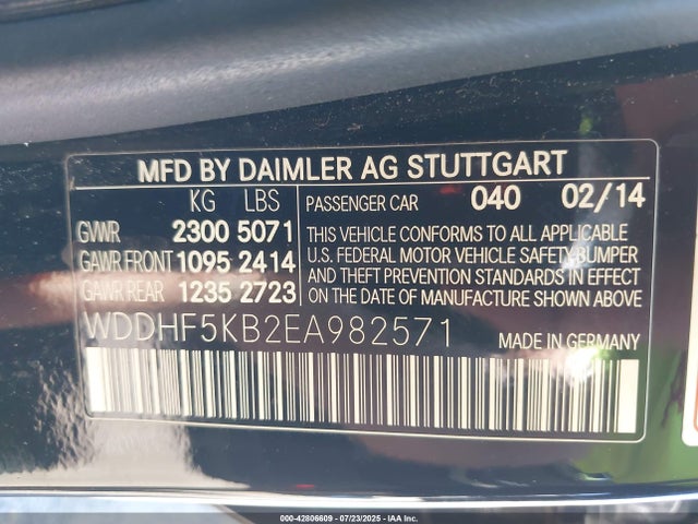 Mercedes-Benz E-Class 2014 WDDHF5KB2EA982571 Image 9