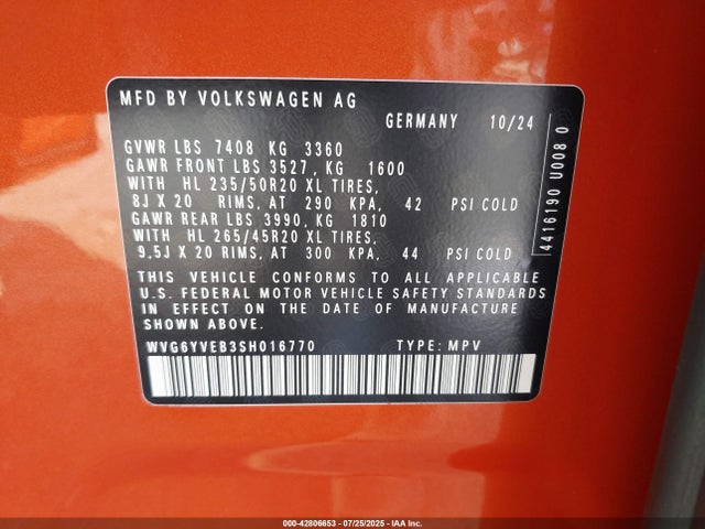 2025 VOLKSWAGEN ID. BUZZ WVG6YVEB3SH016770 Photo 8