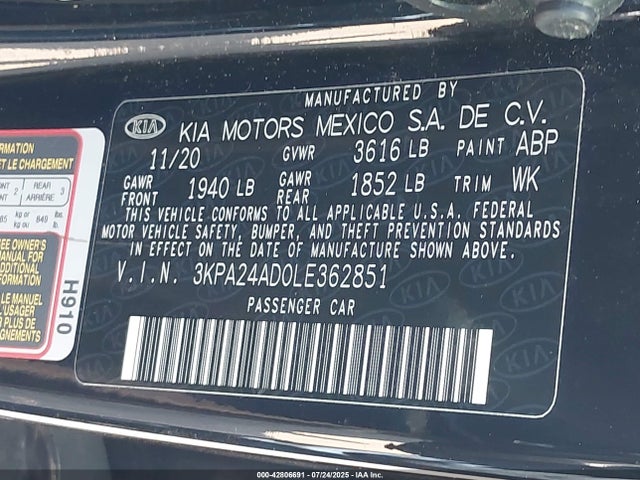 3KPA24AD0LE362851 KIA gammaii 1.6mpi+cvt