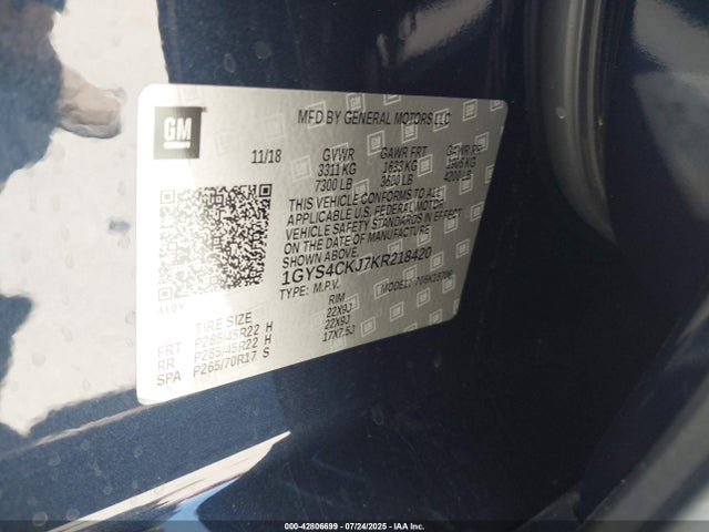 2019 CADILLAC ESCALADE 1GYS4CKJ7KR218420 Photo 8