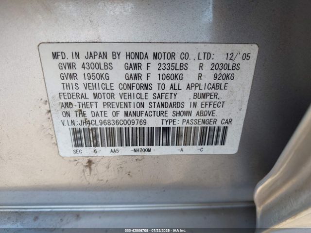 2006 ACURA TSX JH4CL96836C009769 Photo 8