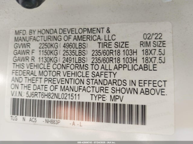 Honda lfb2 2022 5J6RT6H82NL021511 Image 9