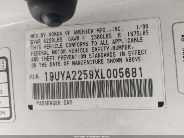 1999 ACURA CL 19UYA2259XL005681 Photo 8