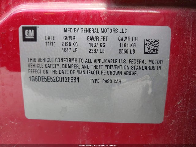 2012 CADILLAC CTS 1G6DE5E52C0126534 Photo 8