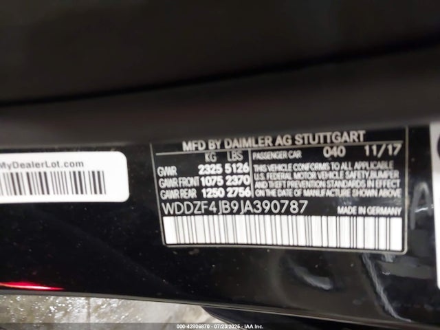 WDDZF4JB9JA390787 Mercedes-Benz m274