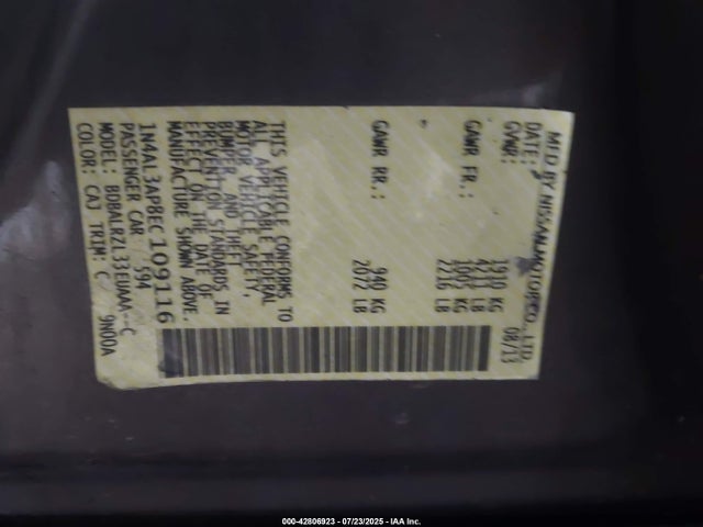 1N4AL3AP8EC109116 Nissan 2014