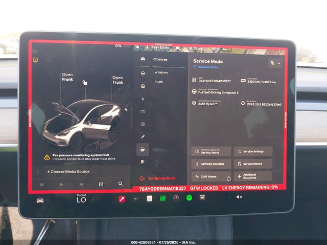 7SAYGDEE6NA018327 Tesla Model Y