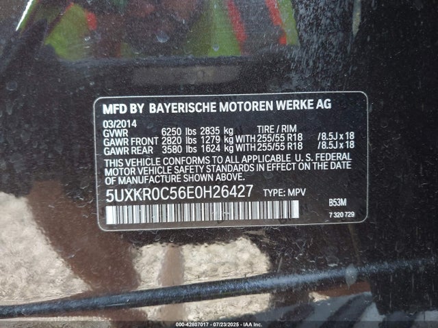 5UXKR0C56E0H26427 BMW 2014