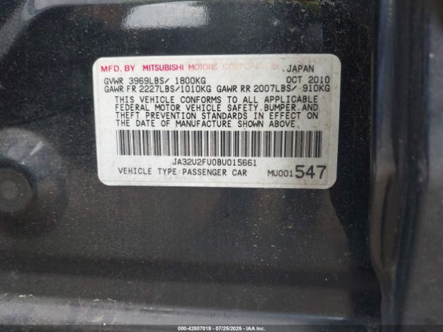 2011 MITSUBISHI LANCER JA32U2FU0BU015661 Photo 8