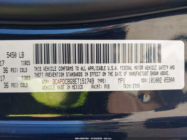 3C4PDCBG9ET151749 Dodge 2014