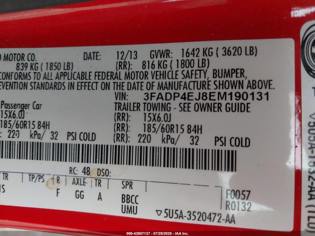 Ford 2014 2014 3FADP4EJ8EM190131 Image 9