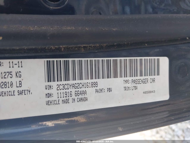 Aukcja sprzedaży 2012 Dodge Challenger Sxt, vin: 2C3CDYAG2CH161899, numer aukcji: 42807172