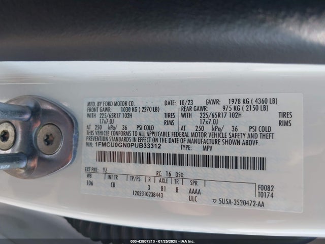 Ford Escape Active 2023 1FMCU0GN0PUB33312 Image 9