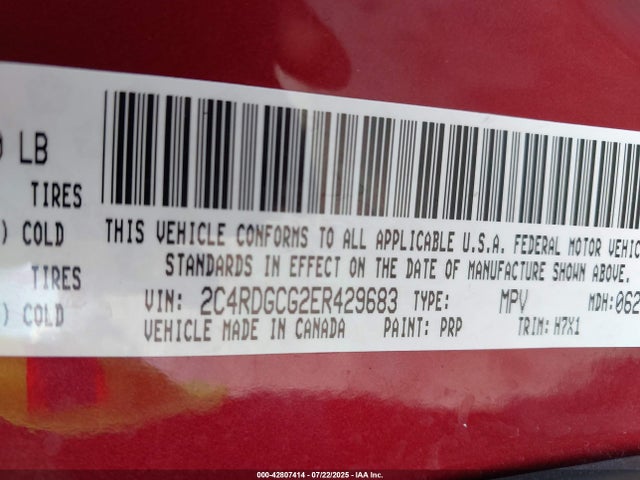 2C4RDGCG2ER429683 Dodge Grand Caravan