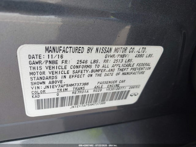 JN1EV7AP5HM737388 Infiniti 2017