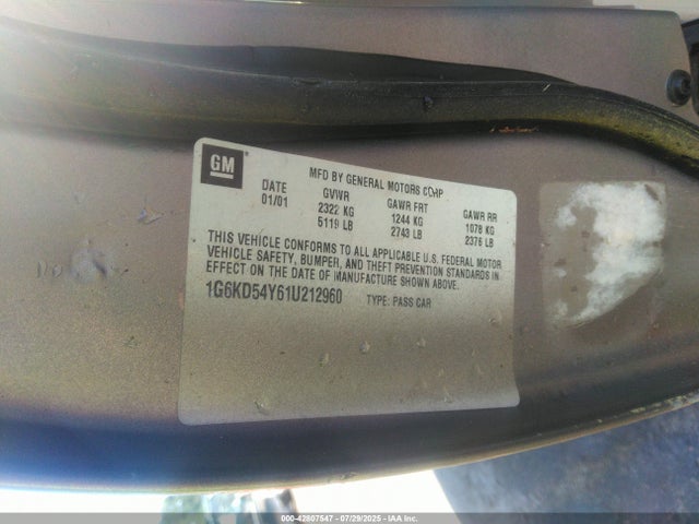 2001 CADILLAC DEVILLE 1G6KD54Y61U212960 Photo 8