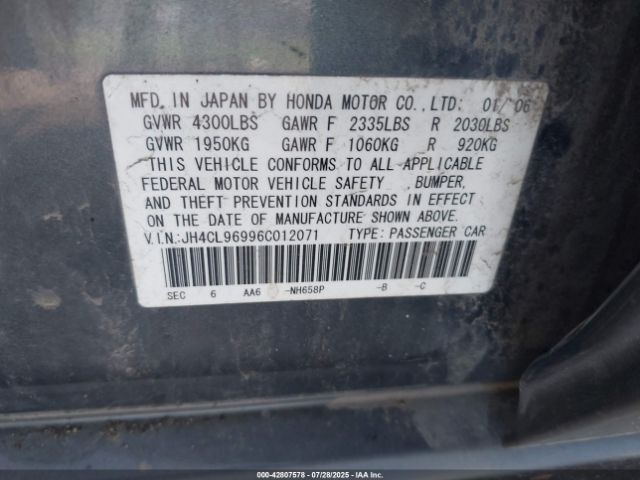 2006 ACURA TSX JH4CL96996C012071 Photo 8