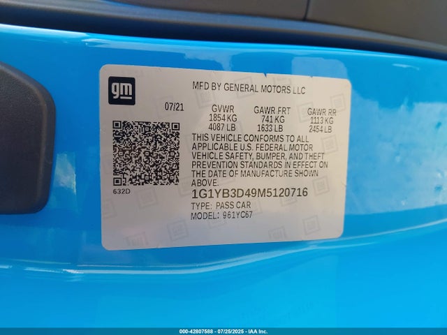 1G1YB3D49M5120716 Chevrolet lt2 - engine
