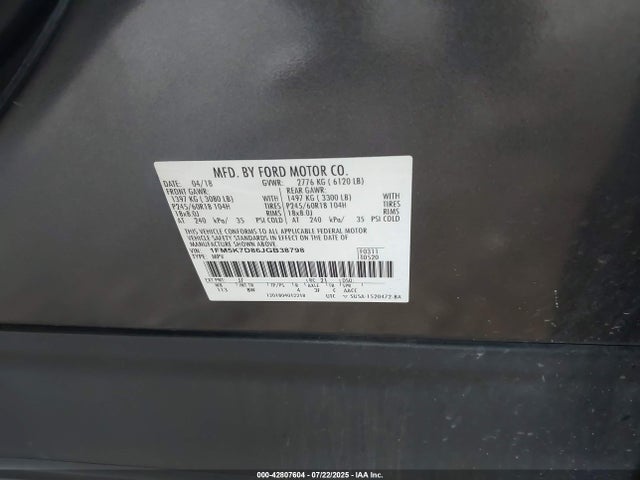 Ford 3.5l ti-vct 2018 1FM5K7D86JGB38798 Image 9