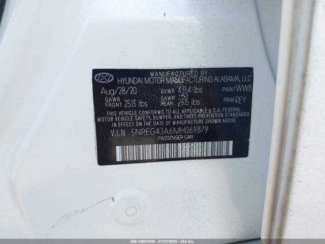 Hyundai gdi theta iii 2021 5NPEG4JA6MH069879 Image 9