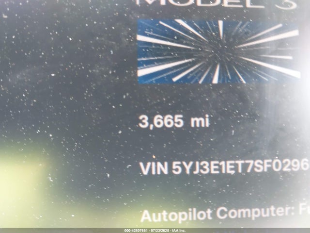 5YJ3E1ET7SF029667 Tesla MODEL 3