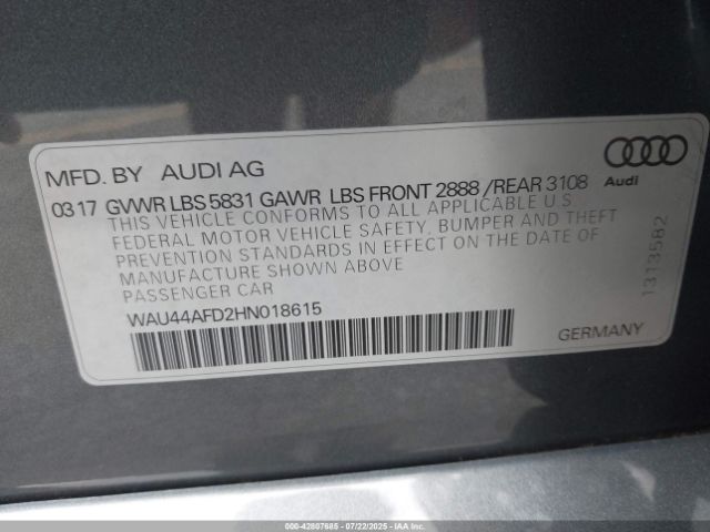 2017 AUDI A8 L WAU44AFD2HN018615 Photo 8
