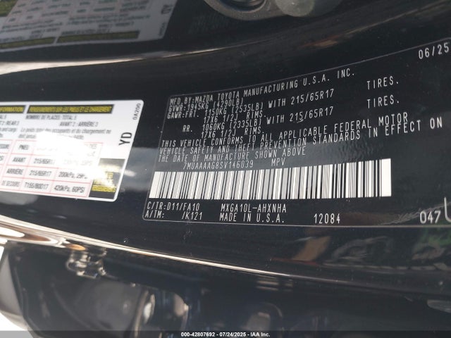 7MUAAAAG8SV146039 Toyota m20a-fks