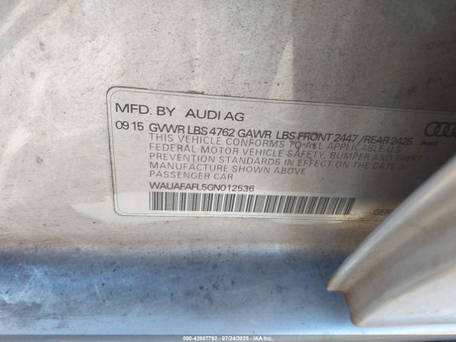2016 AUDI A4 WAUAFAFL5GN012536 Photo 8