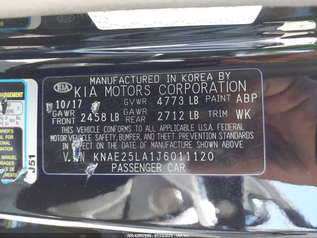 KNAE25LA1J6011120 KIA tgdi theta ii
