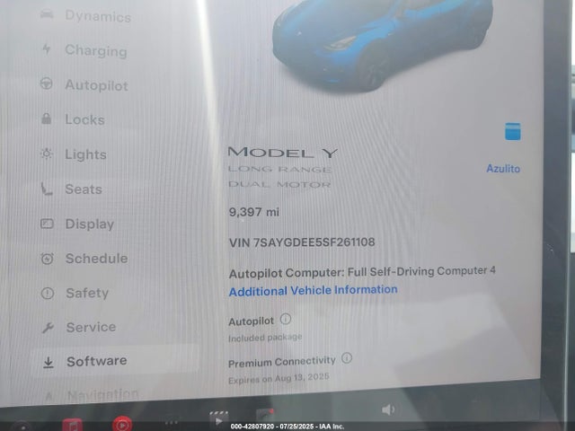 2025 TESLA MODEL Y 7SAYGDEE5SF261108 Photo 6