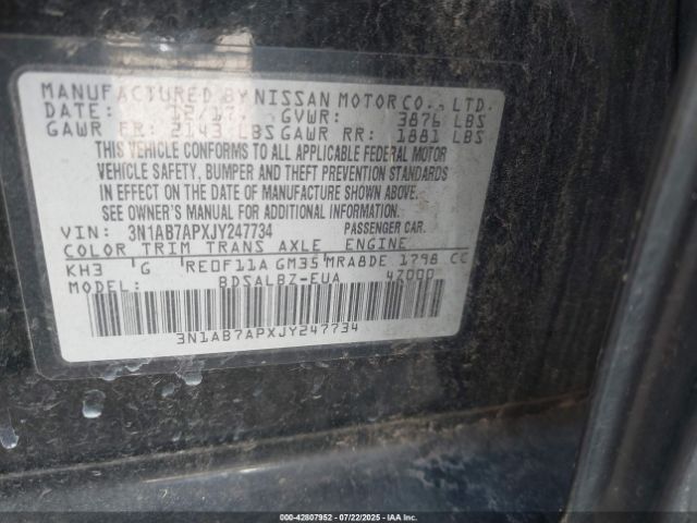 2018 NISSAN SENTRA 3N1AB7APXJY247734 Photo 8