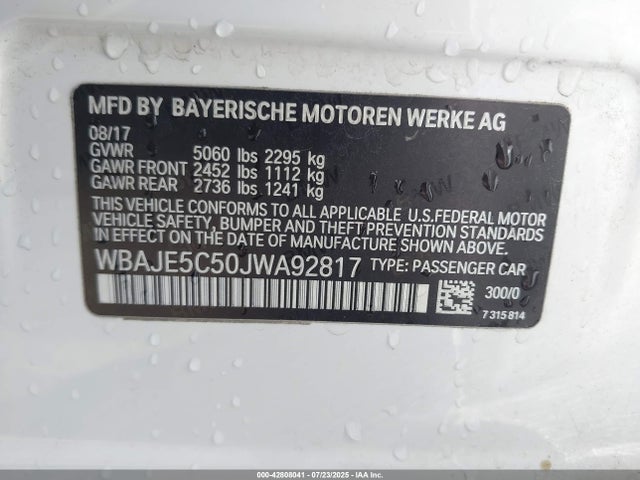 WBAJE5C50JWA92817 BMW 2018